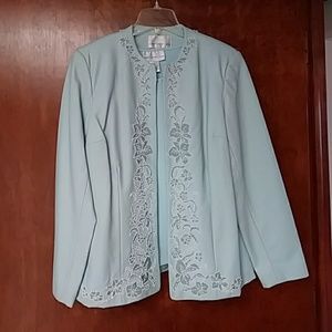 Susan Graver Style Faux Leather Jacket and Top